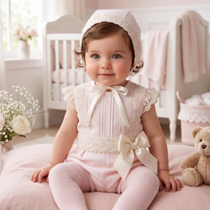 PRE-ORDER Håndlaget babysett med kyse
